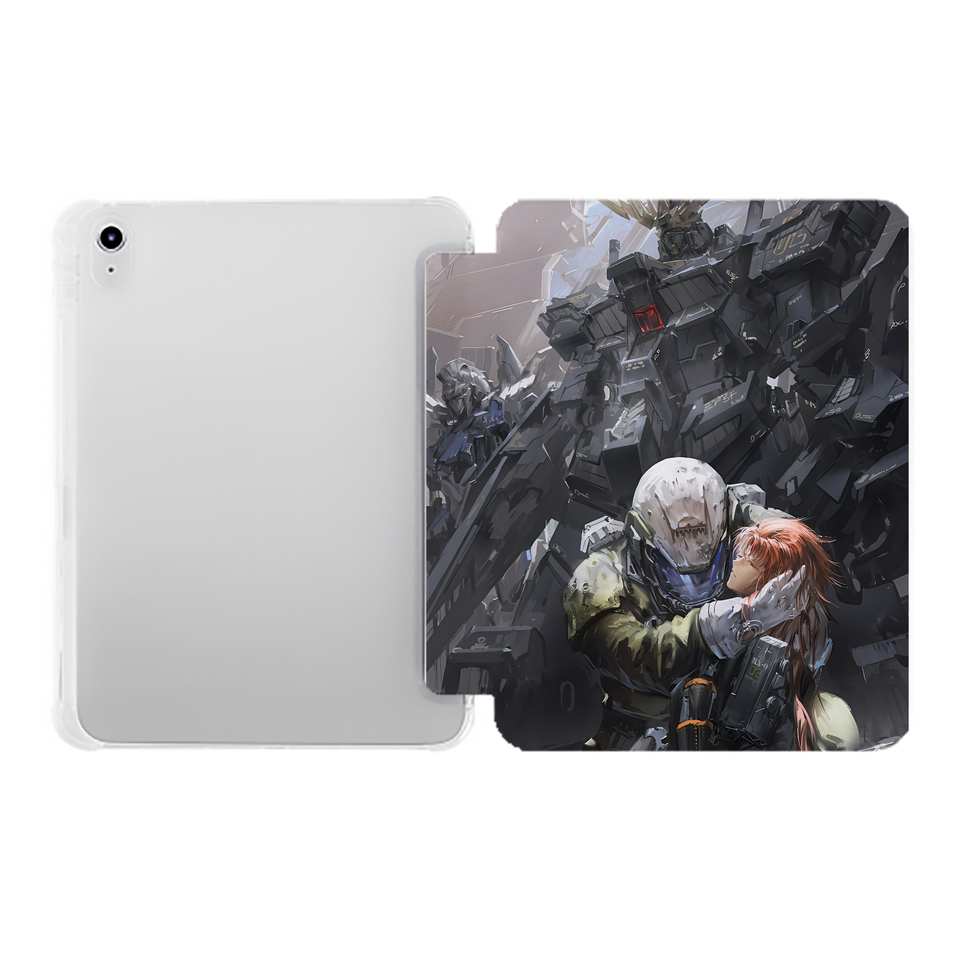 （画像用） 機動戦士ガンダム Mobile Suit Gundam IPad ケース ペン収納付き 三つ折りスタンド PUレザー×シリコン 対応機種9.5/10.5/10.9インチ